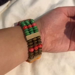 Thick Wooden Beaded Bracelet